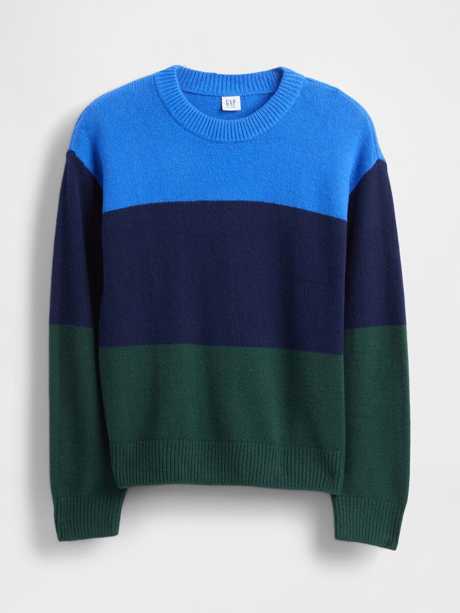 Maglione a righe multicolor da bambino in misto cotone_3