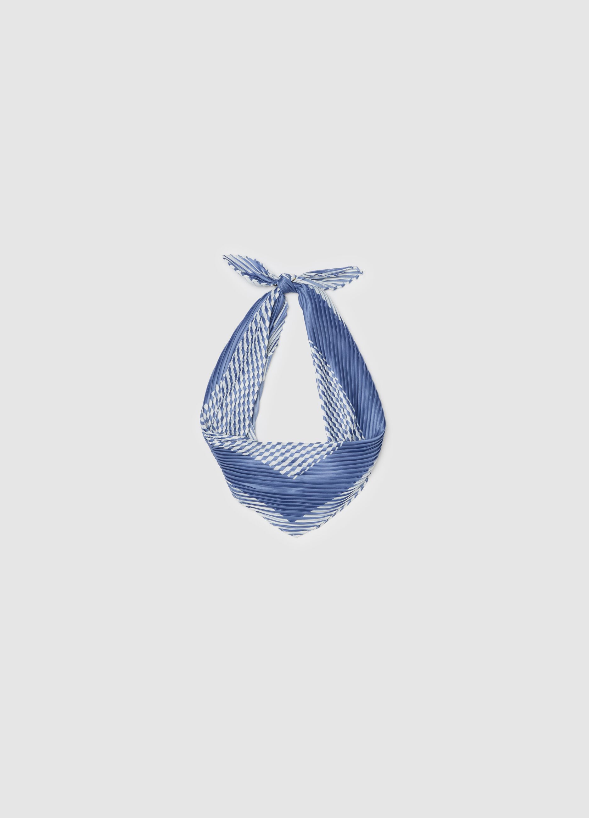 Pleated foulard with all-over print