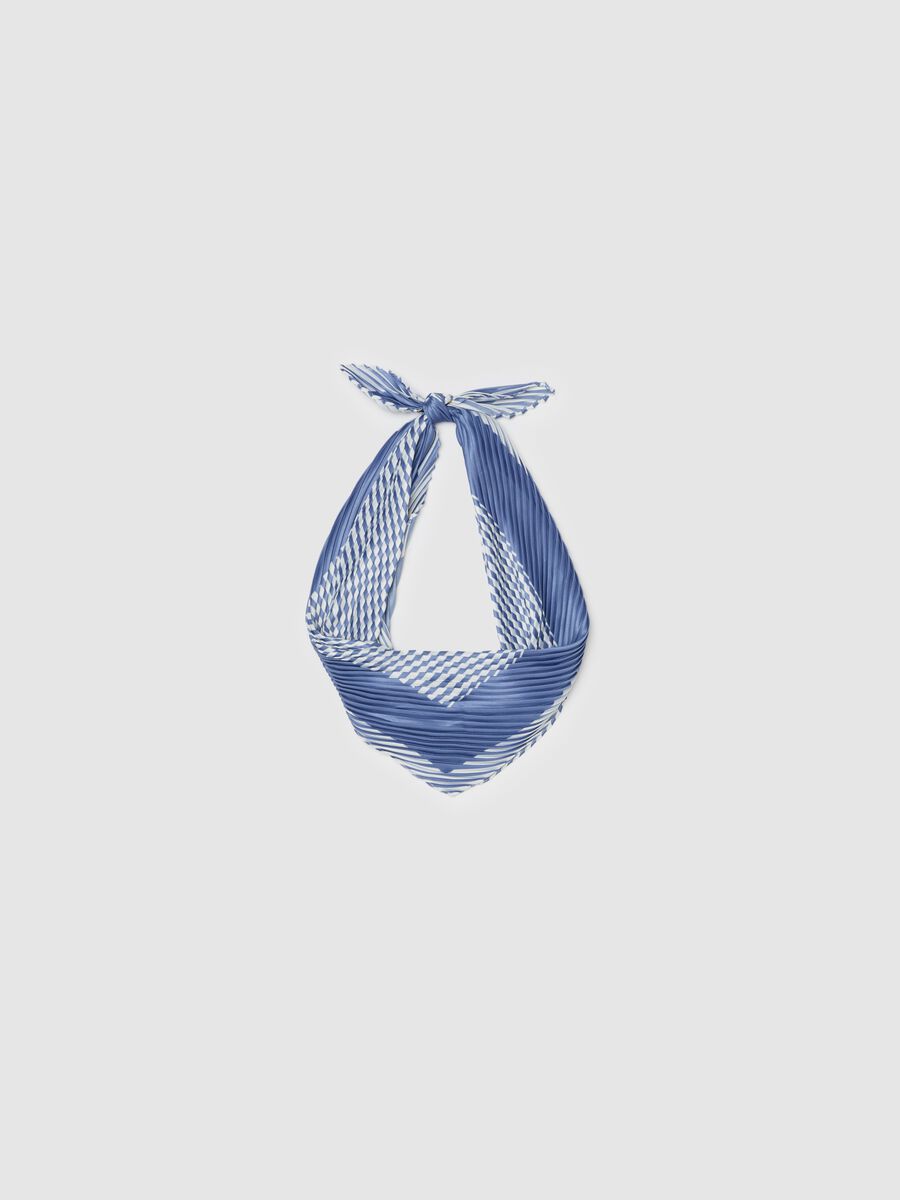 Pleated foulard with all-over print_0