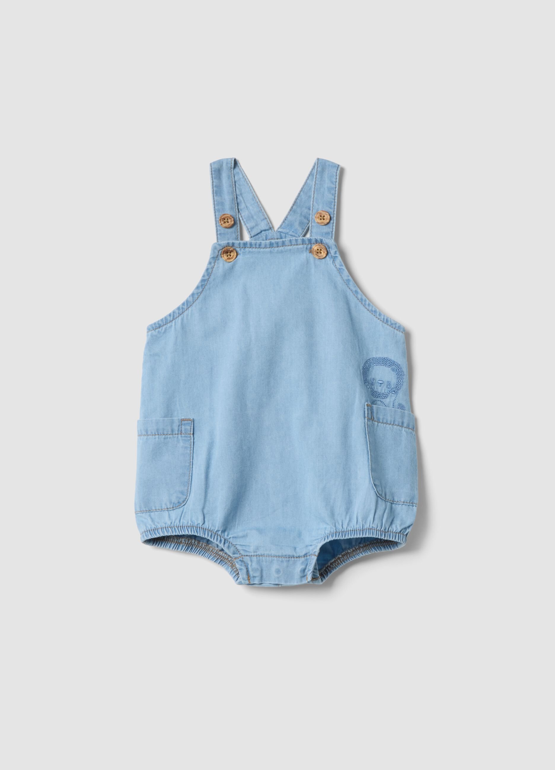 Sky Blue Pure Cotton Dungarees