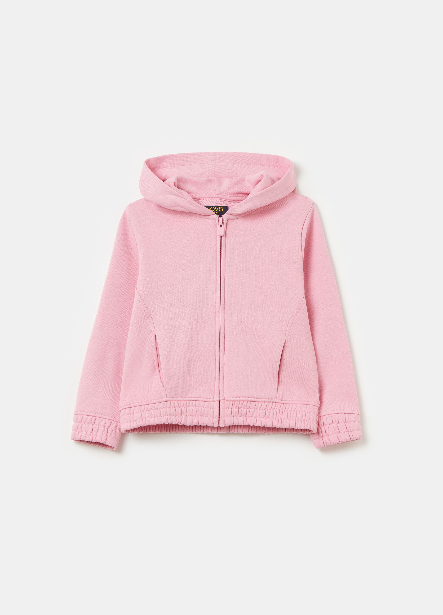 Full-zip Essential in cotone bio con cappuccio