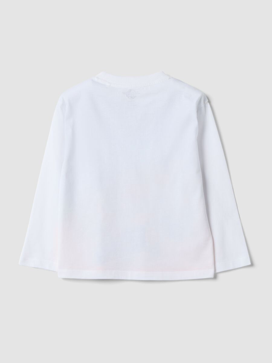 T-shirt bianca in puro cotone con girocollo stampa Mario Kart_1