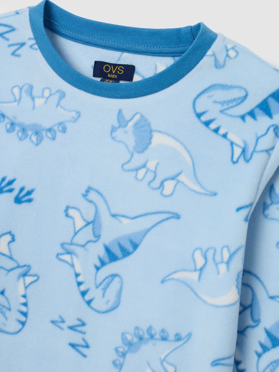 Blue fleece pyjamas with dinosaurs_2