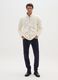 White fleece regular fit zip-up sweatshirt_1