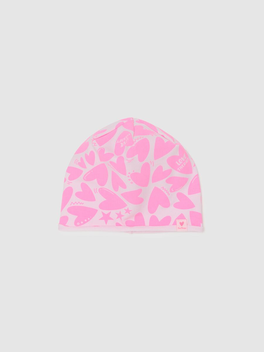 Cappellino da ragazza in cotone multicolor elasticizzato_0