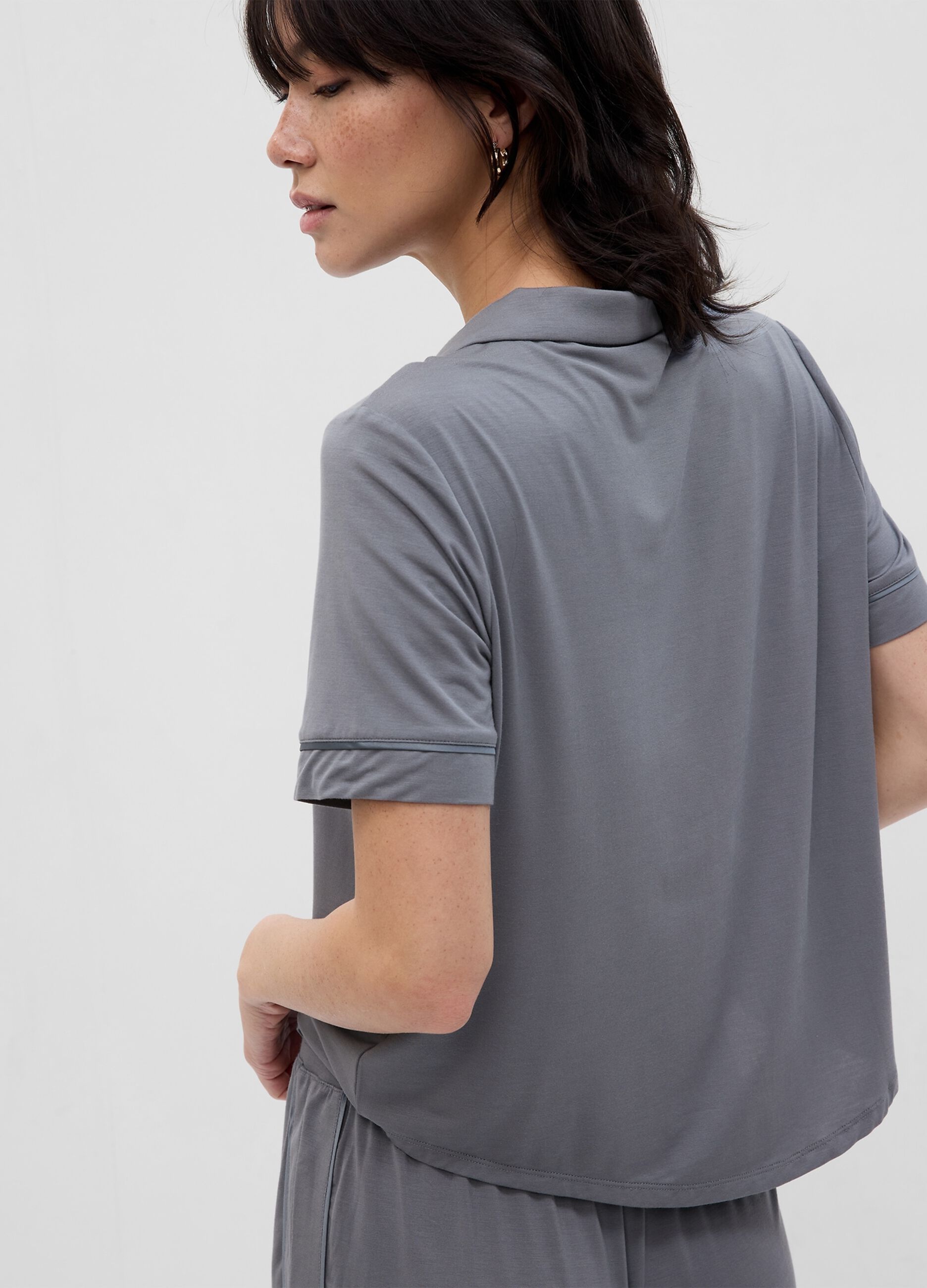 Shirt-style pyjama top