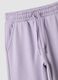 Purple organic cotton jogger trousers, regular fit, for girls_2