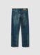 Dark blue pure cotton regular-fit jeans_1