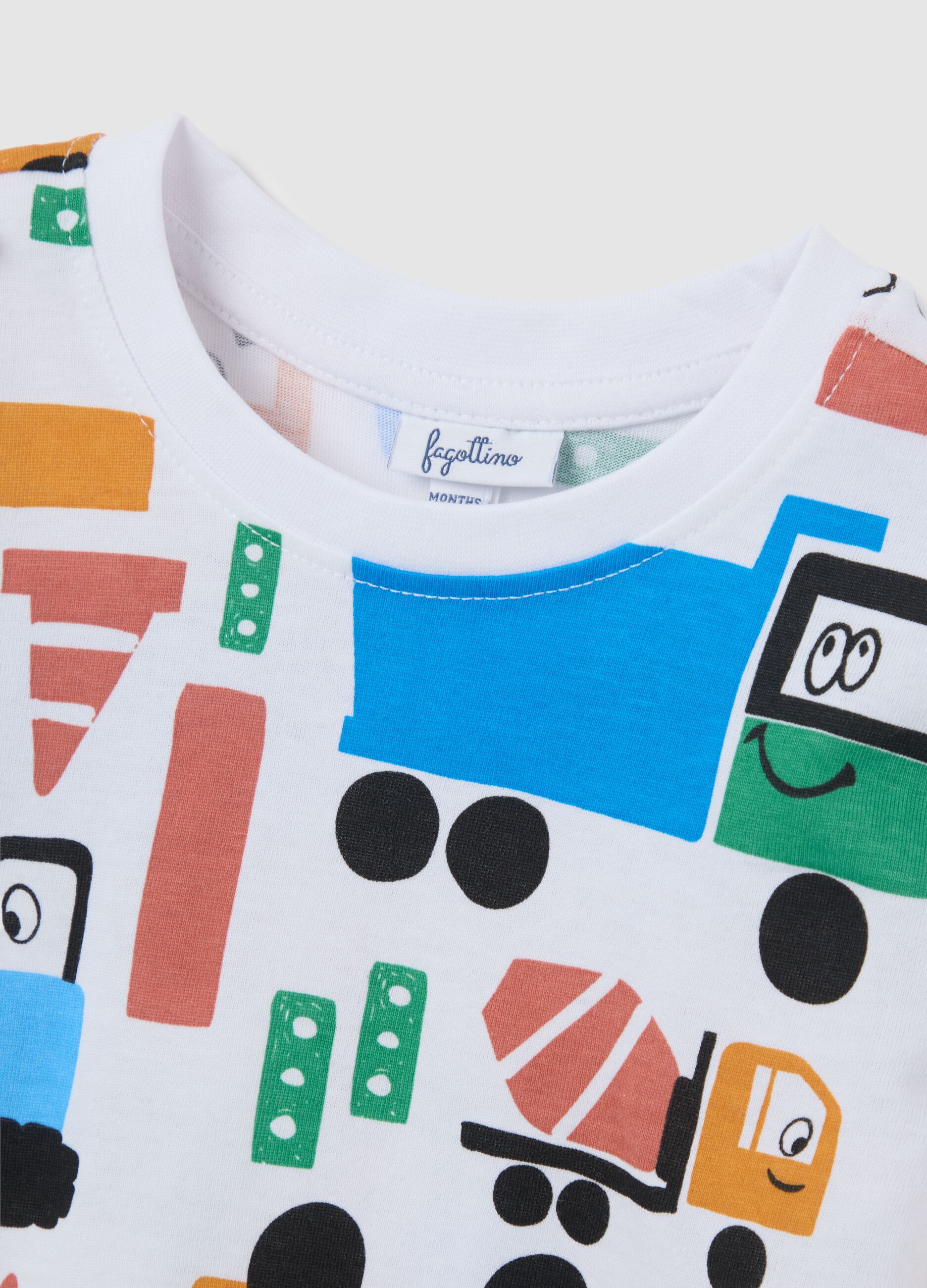 T-shirt da neonato in puro cotone multicolor regular fit