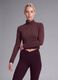 Purple cropped stretch T-shirt with high neck_1