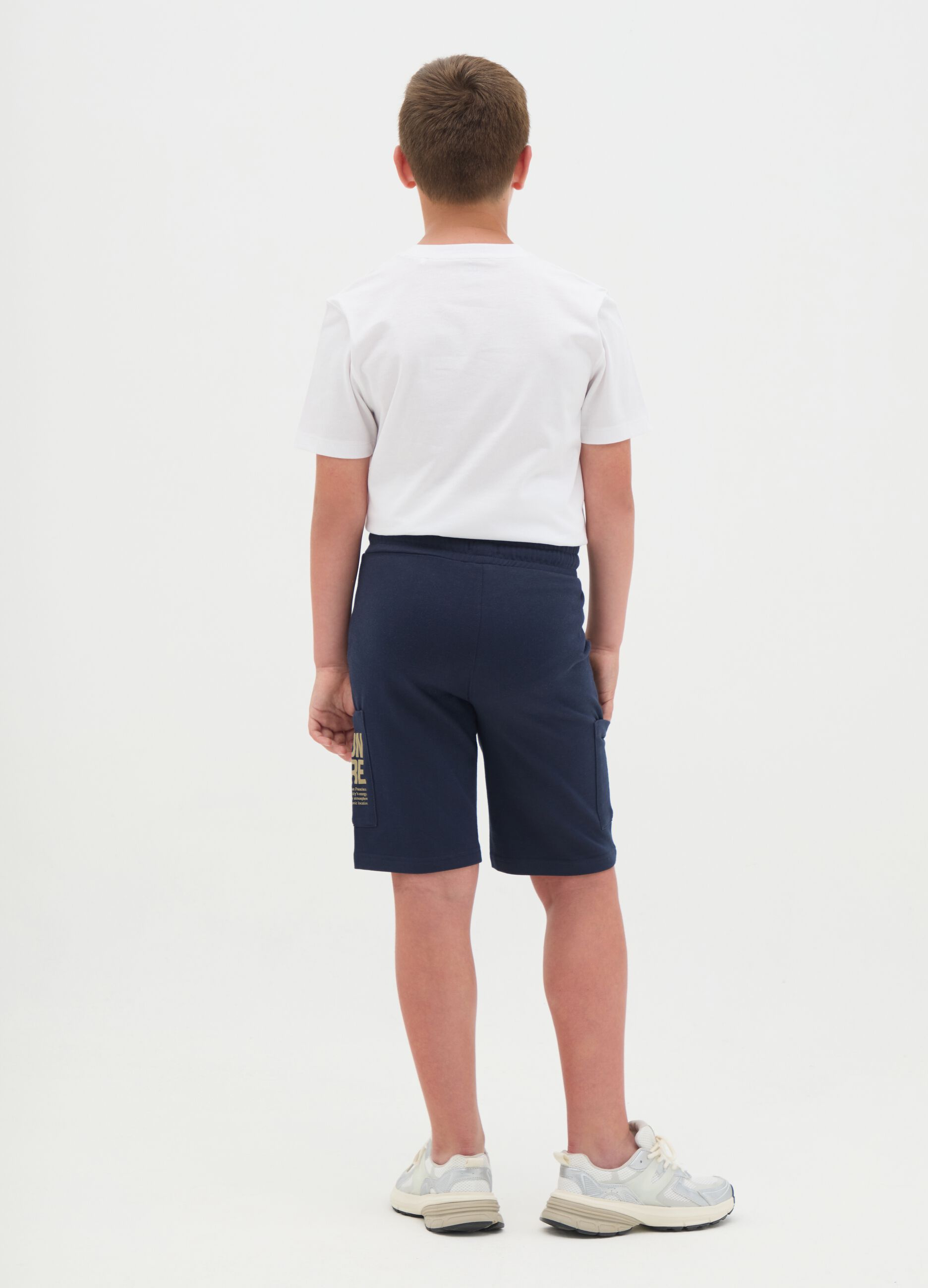 Blue Bermuda Shorts in Pure Cotton OVS Kids