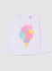 Long-sleeved T-shirt with glitter ice cream print_0