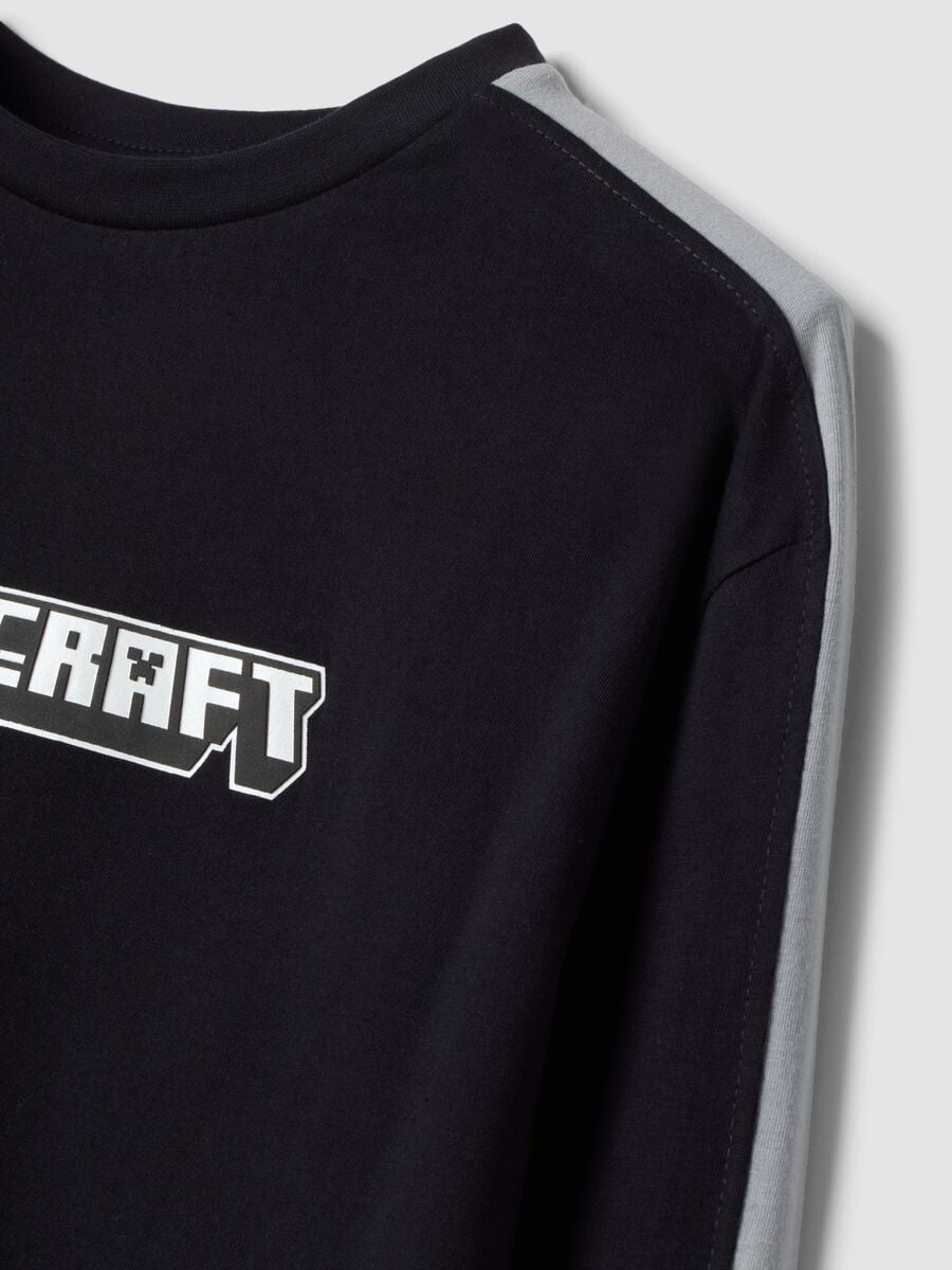 Black organic cotton Minecraft print pyjamas_2