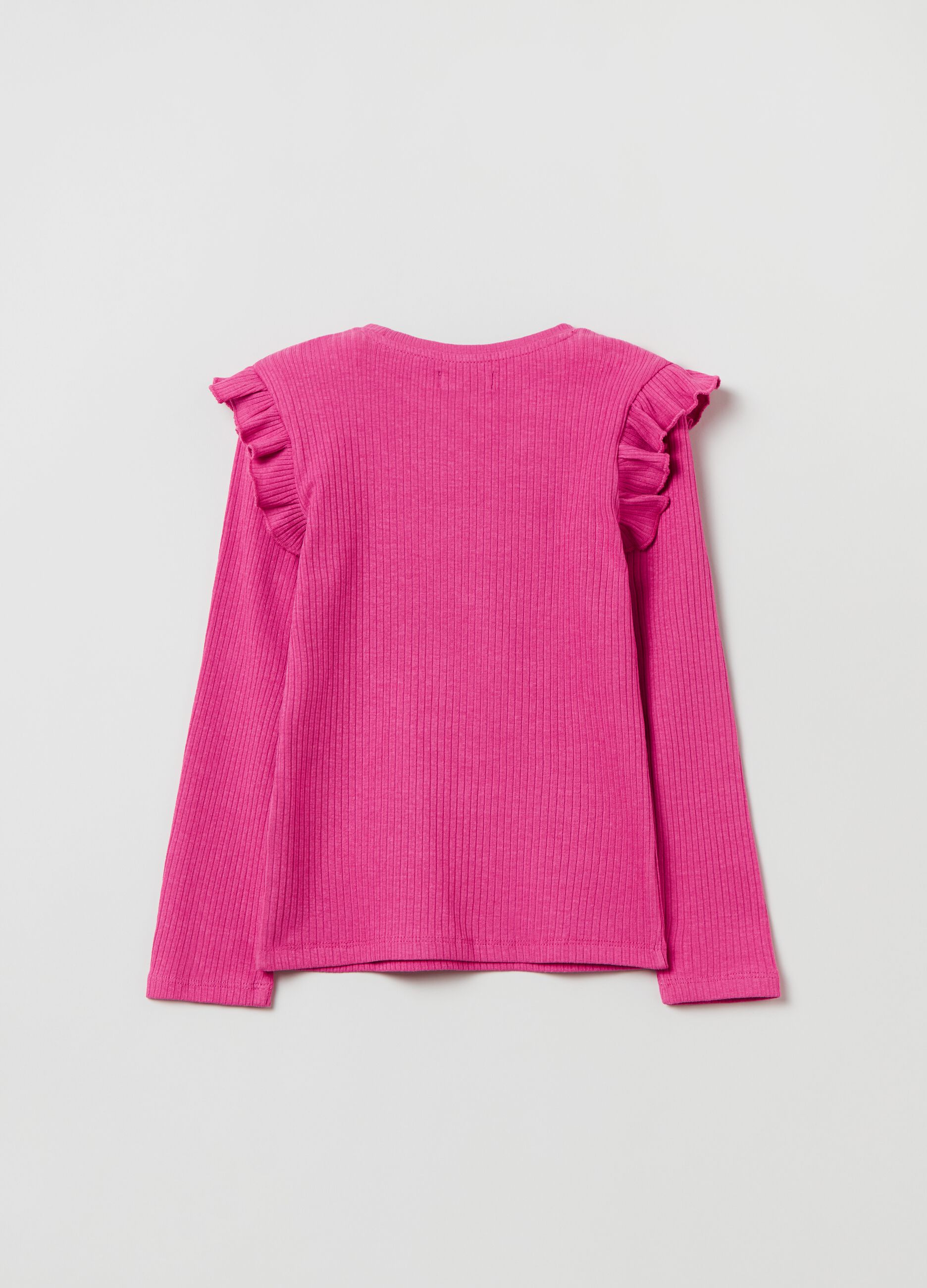 T-shirt maniche lunghe a costine_1