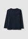 Blue organic cotton crew-neck T-shirt for boys, regular fit_1