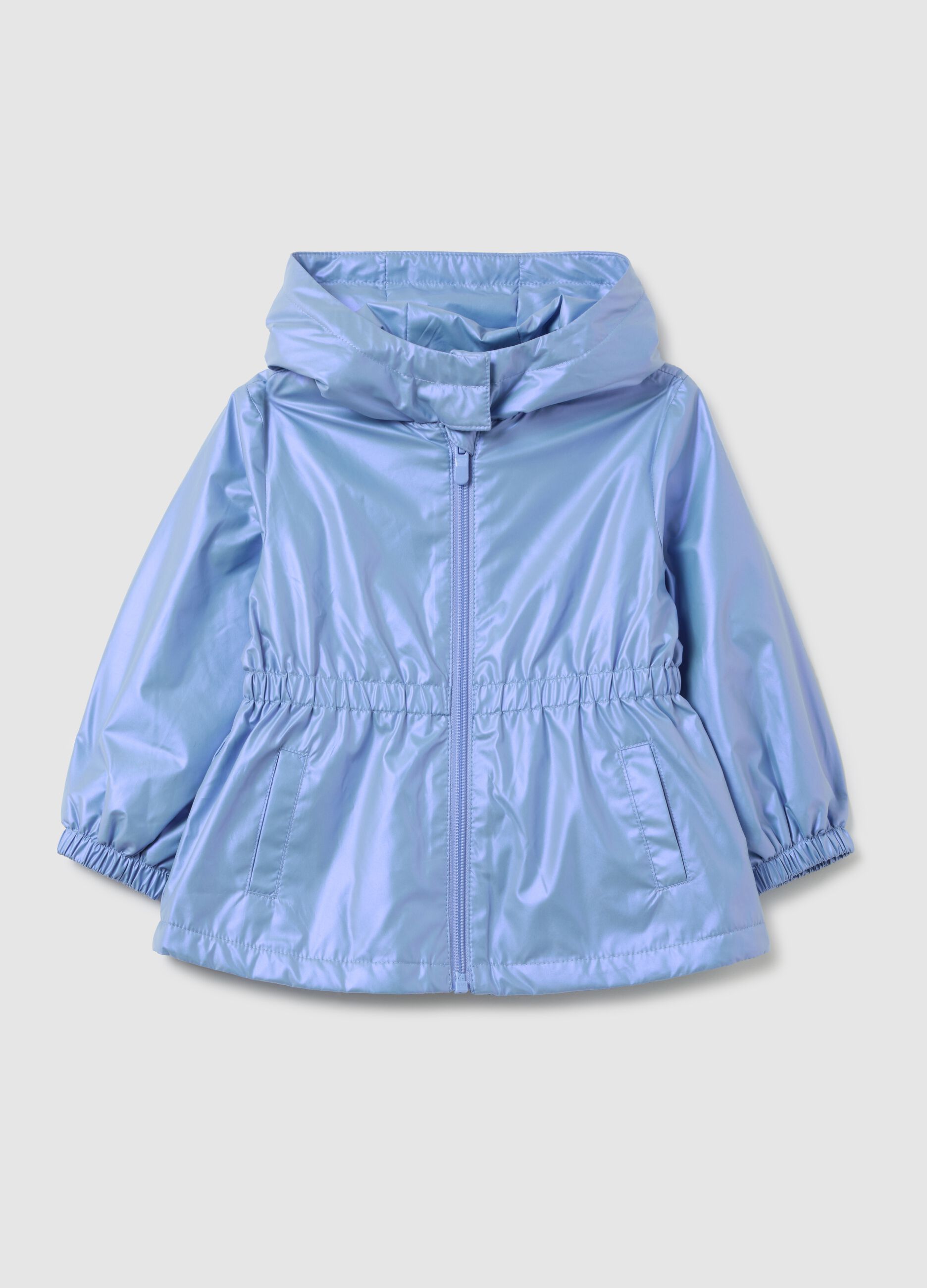 Girls' Jacket in Blue Fabric Regular Fit