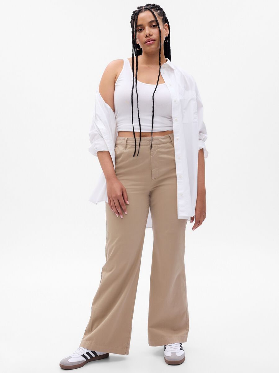 Flare-fit, stretch cotton trousers_3