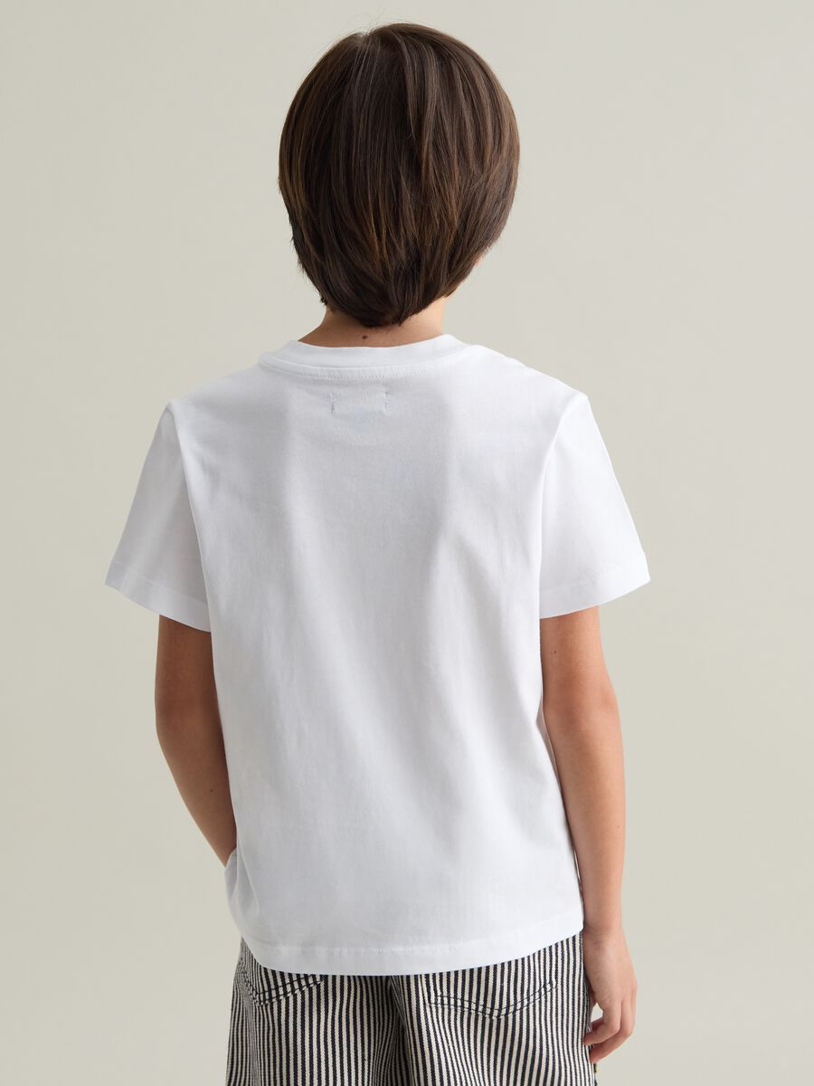 White children's cotton t-shirt with regular fit and print_2