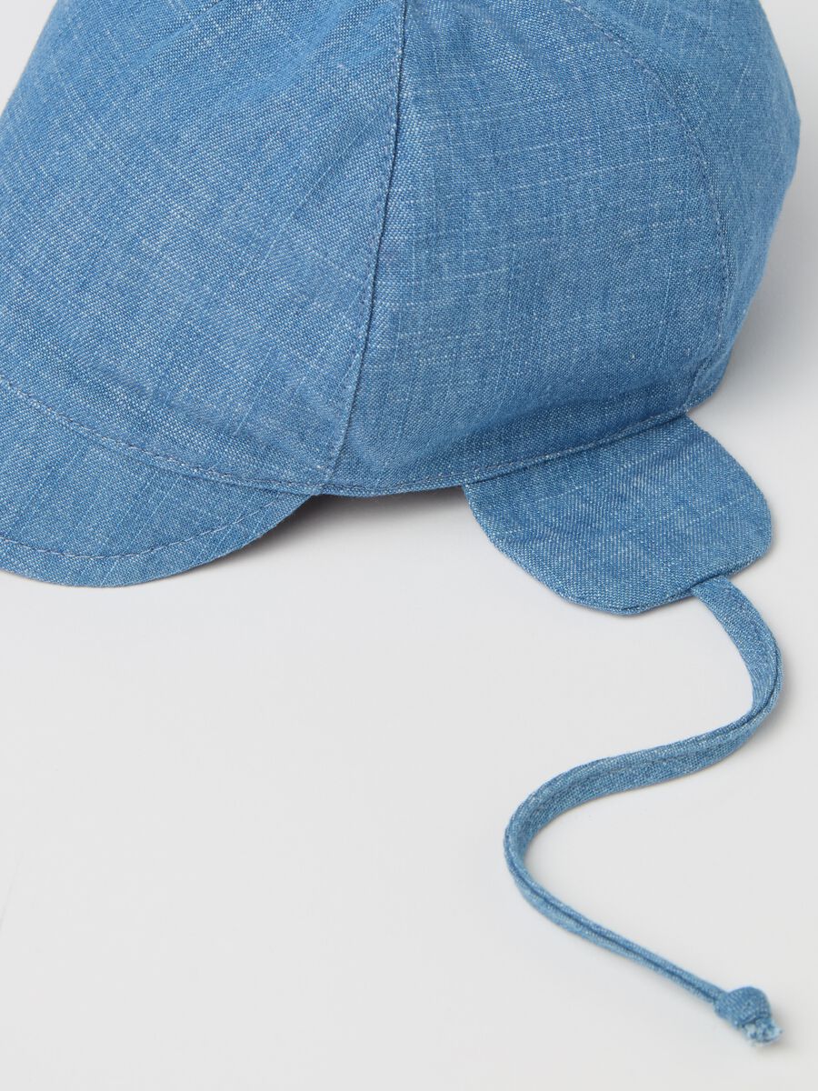 Denim cap with laces_1