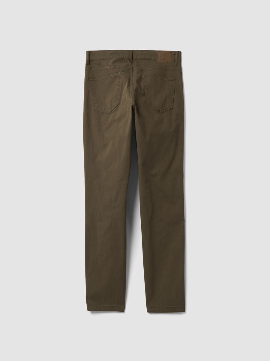 Pantaloni verdi in twill di cotone elasticizzato slim fit_6