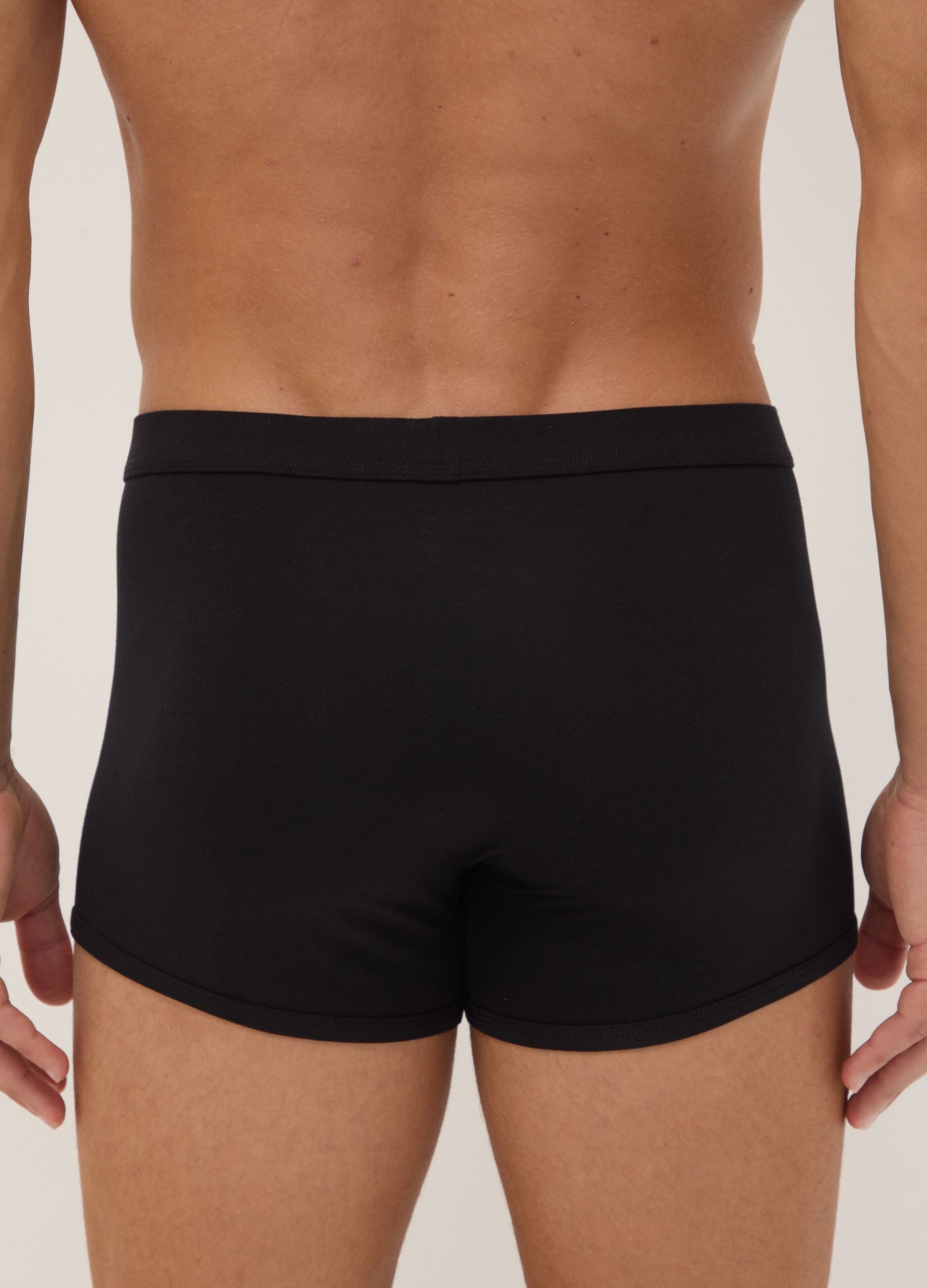 3-pack of black stretch extra-fine cotton boxer briefs