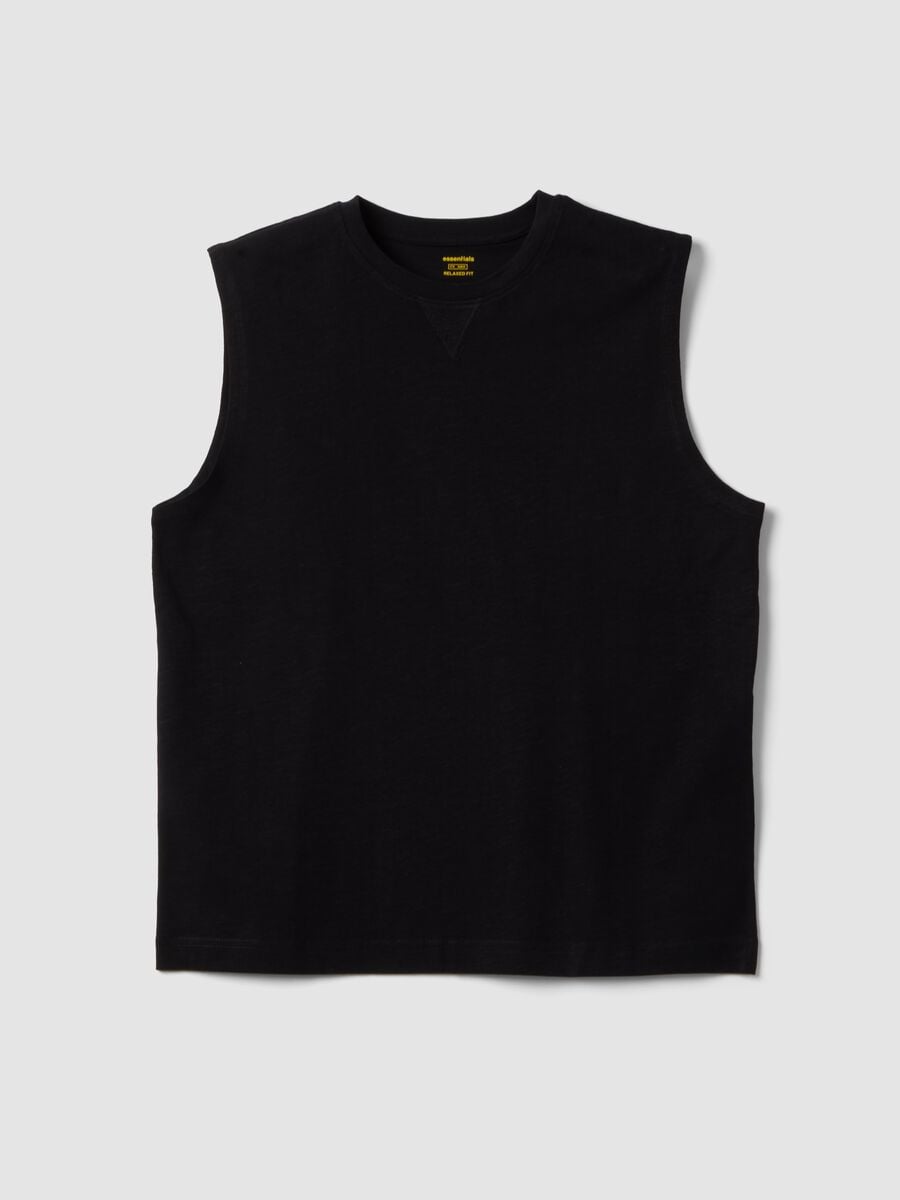 Black pure cotton vest_4