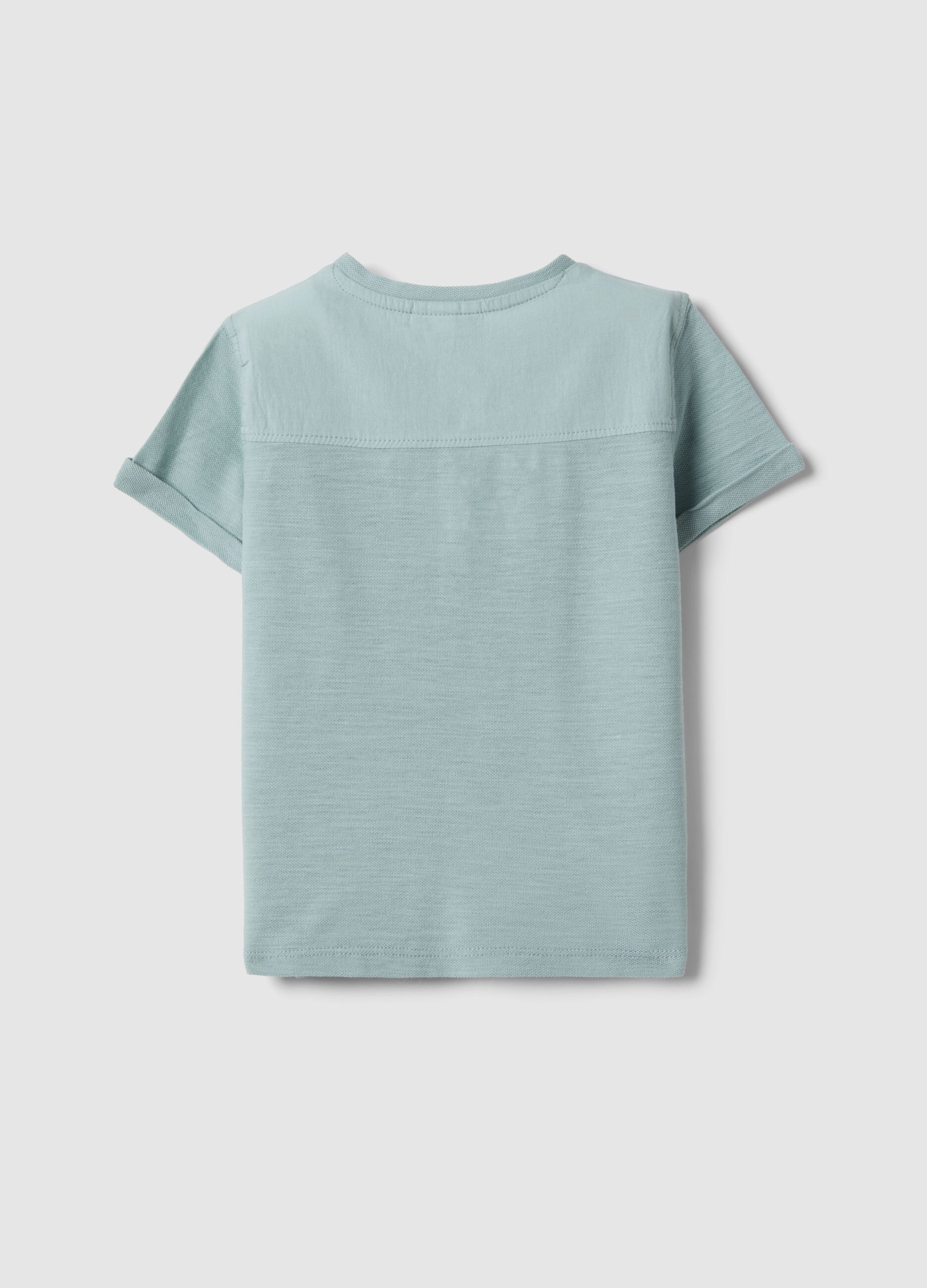 Boy's Regular Fit Light Blue Pure Cotton T-shirt with Pocket