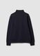 Blue cotton-blend sweatshirt with crew neck and zip, regular fit_2