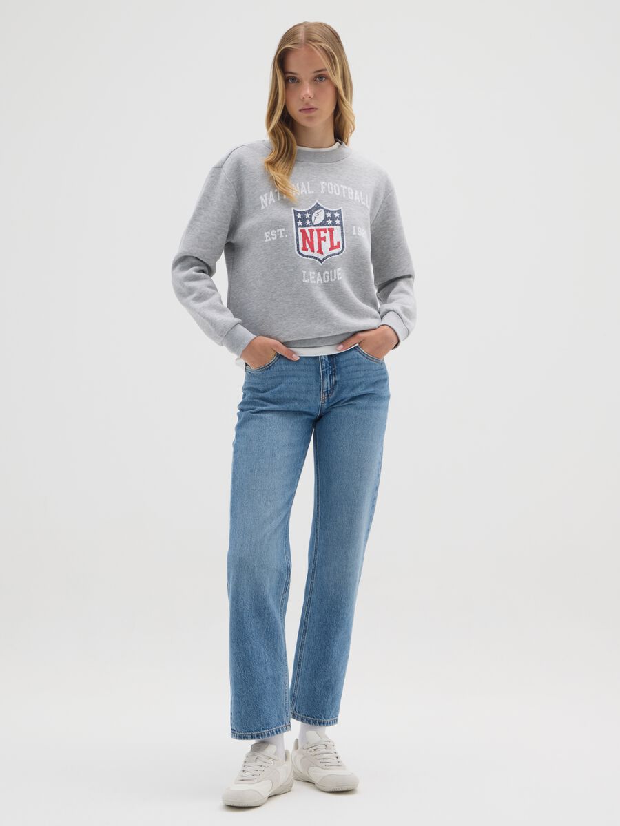 Grey cotton blend sweatshirt regular fit with NFL logo_1