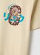 Beige regular fit pure cotton t-shirt with dragon print_5