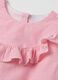 Girls&rsquo; pink regular fit dress in 100% cotton with flounce_2