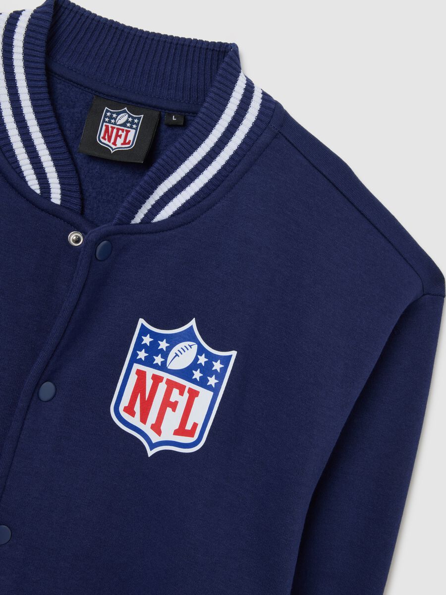 Regular fit blue cotton blend jacket_1