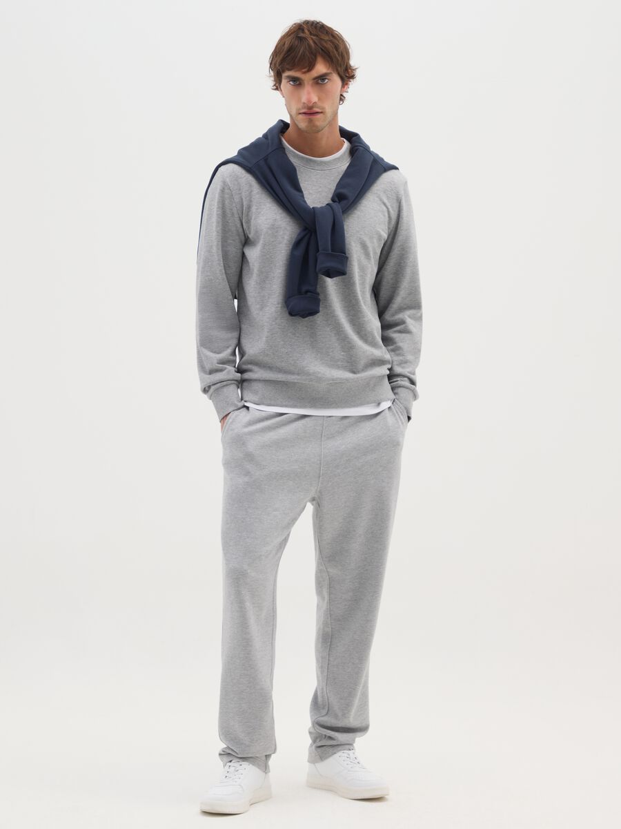 Regular fit grey cotton blend sweatshirt_1