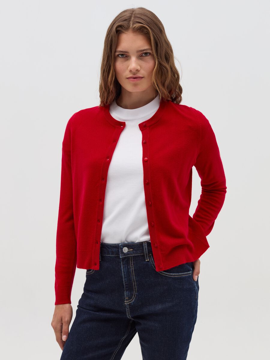 Cardigan con scollo rotondo_0