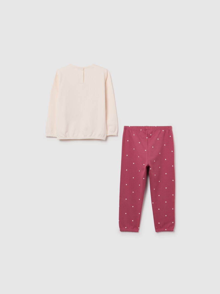 Baby girl pink cotton pyjamas - regular fit_1