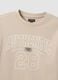 Beige pure organic cotton crew-neck sweatshirt with print for boys_5