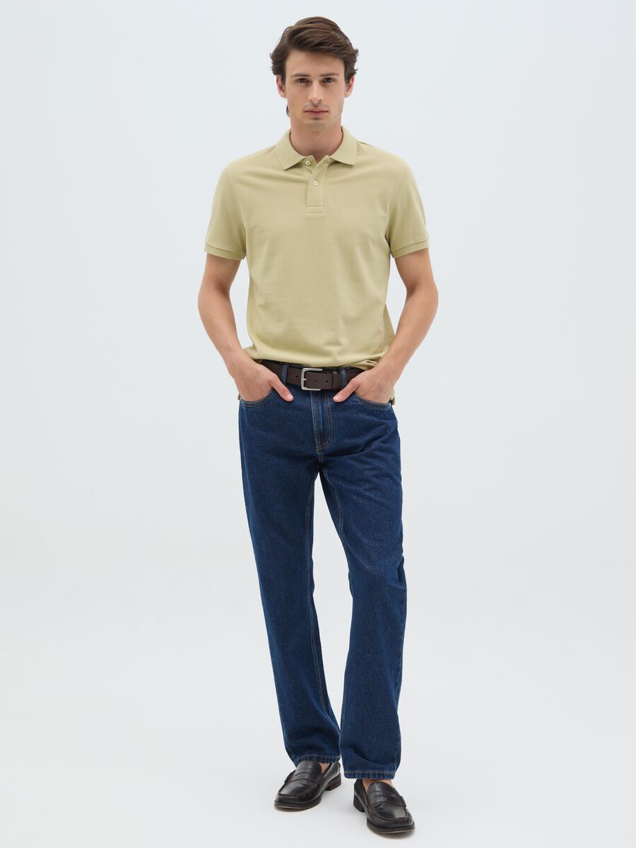 Polo da uomo in puro cotone verde regular fit_1
