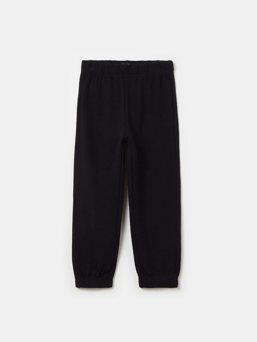 Fleece joggers with elasticated edging_0