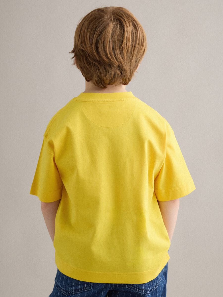 Kids' oversized fit yellow pure cotton t-shirt_1