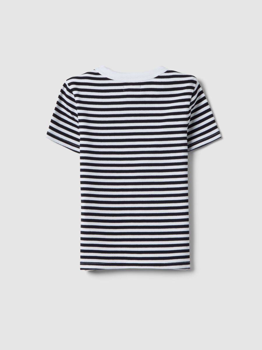 T-shirt in cotone elasticizzato a righe multicolor da ragazza slim fit_4