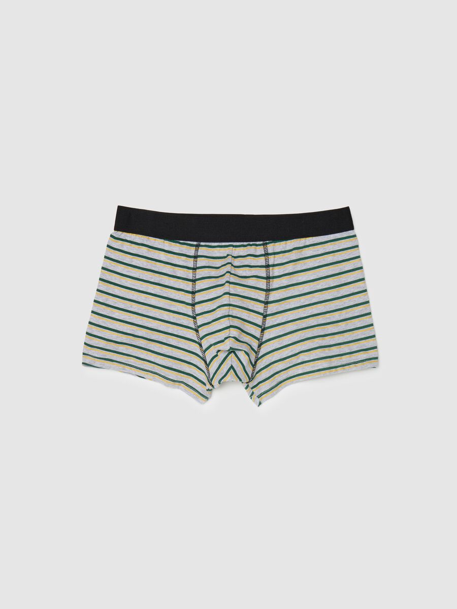 Midi boxer shorts in stretch cotton with pattern._4