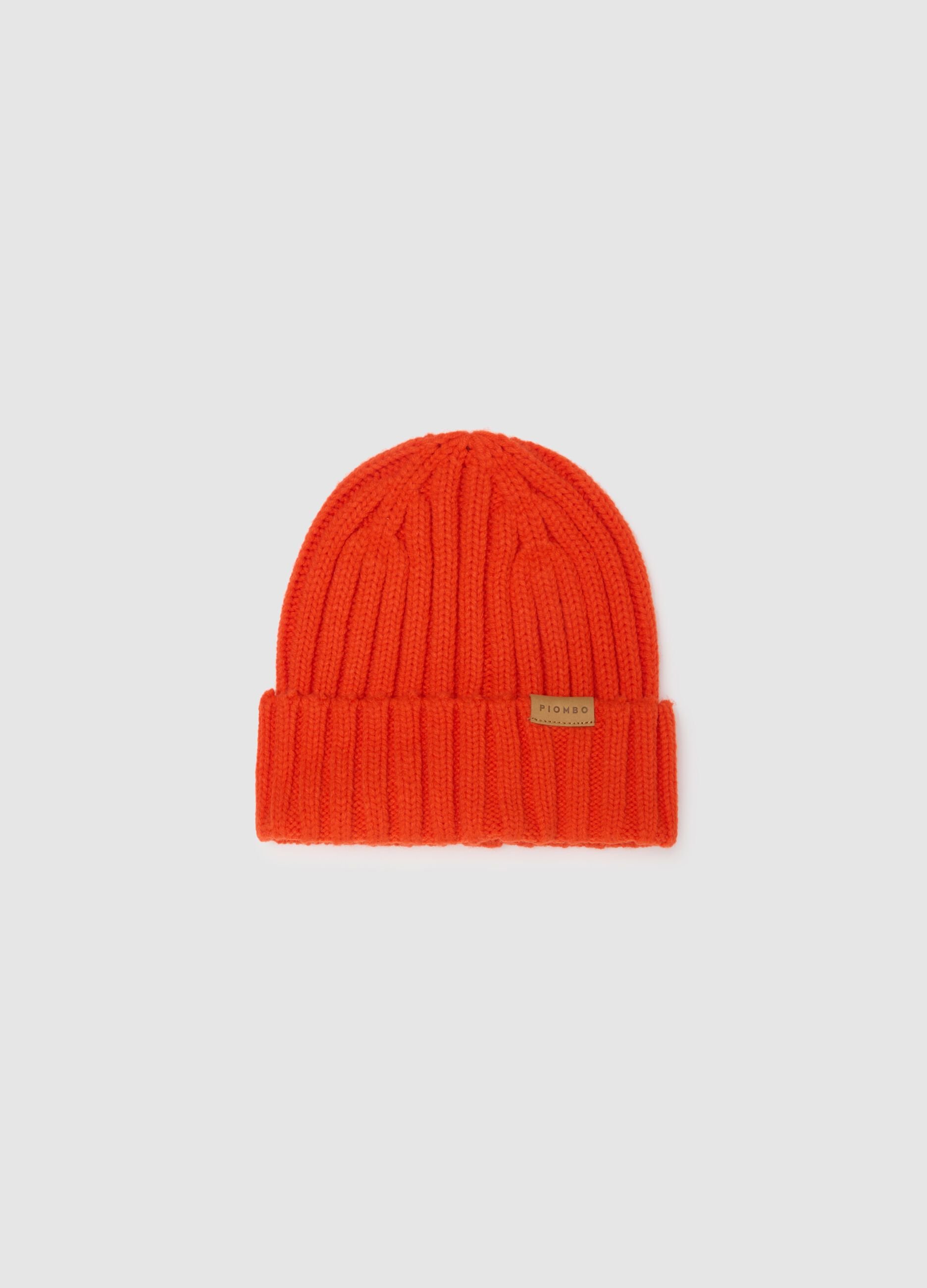 Orange Wool-Blend Hat