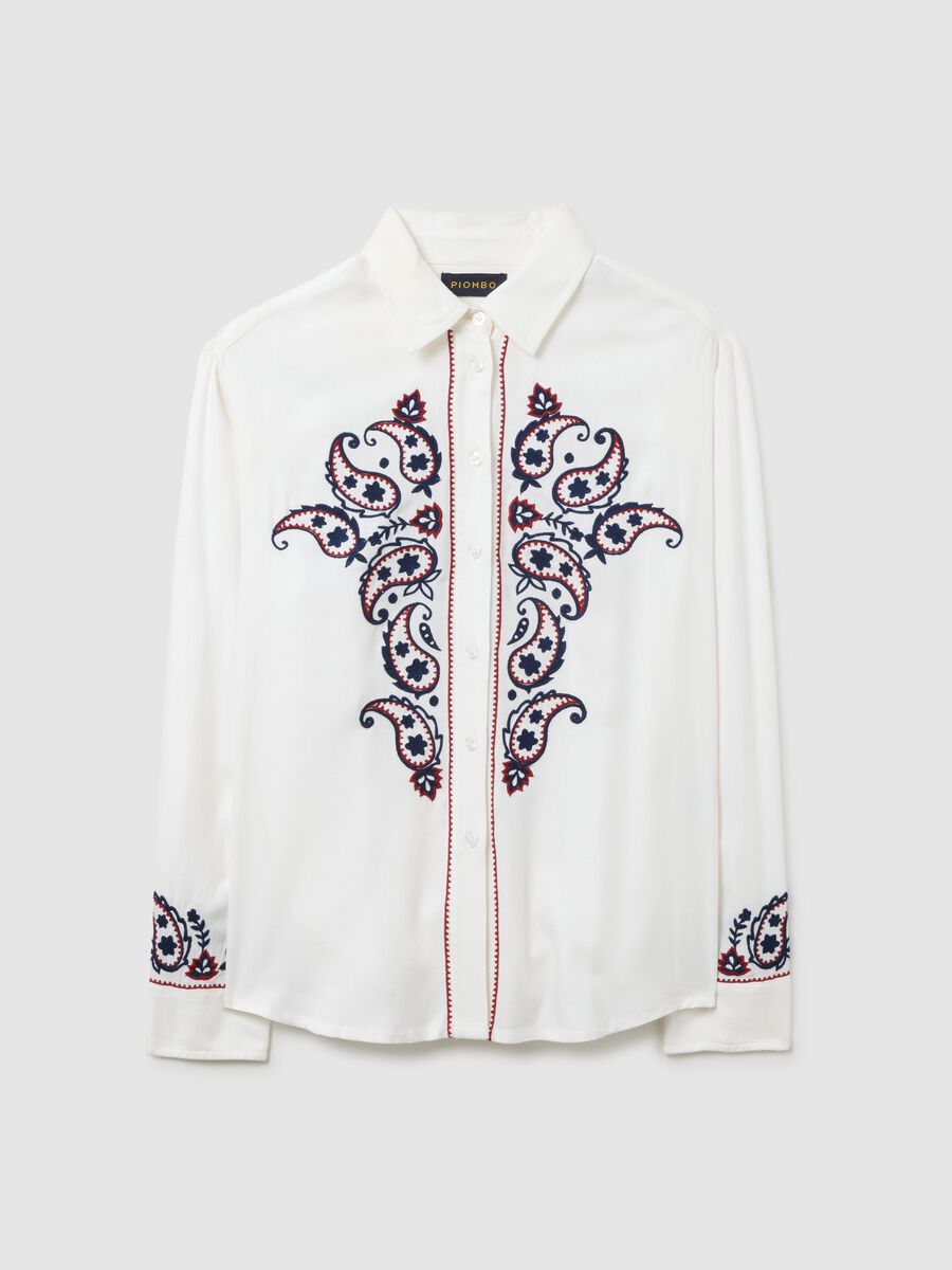 Camicia bianca ricamata regular fit_5
