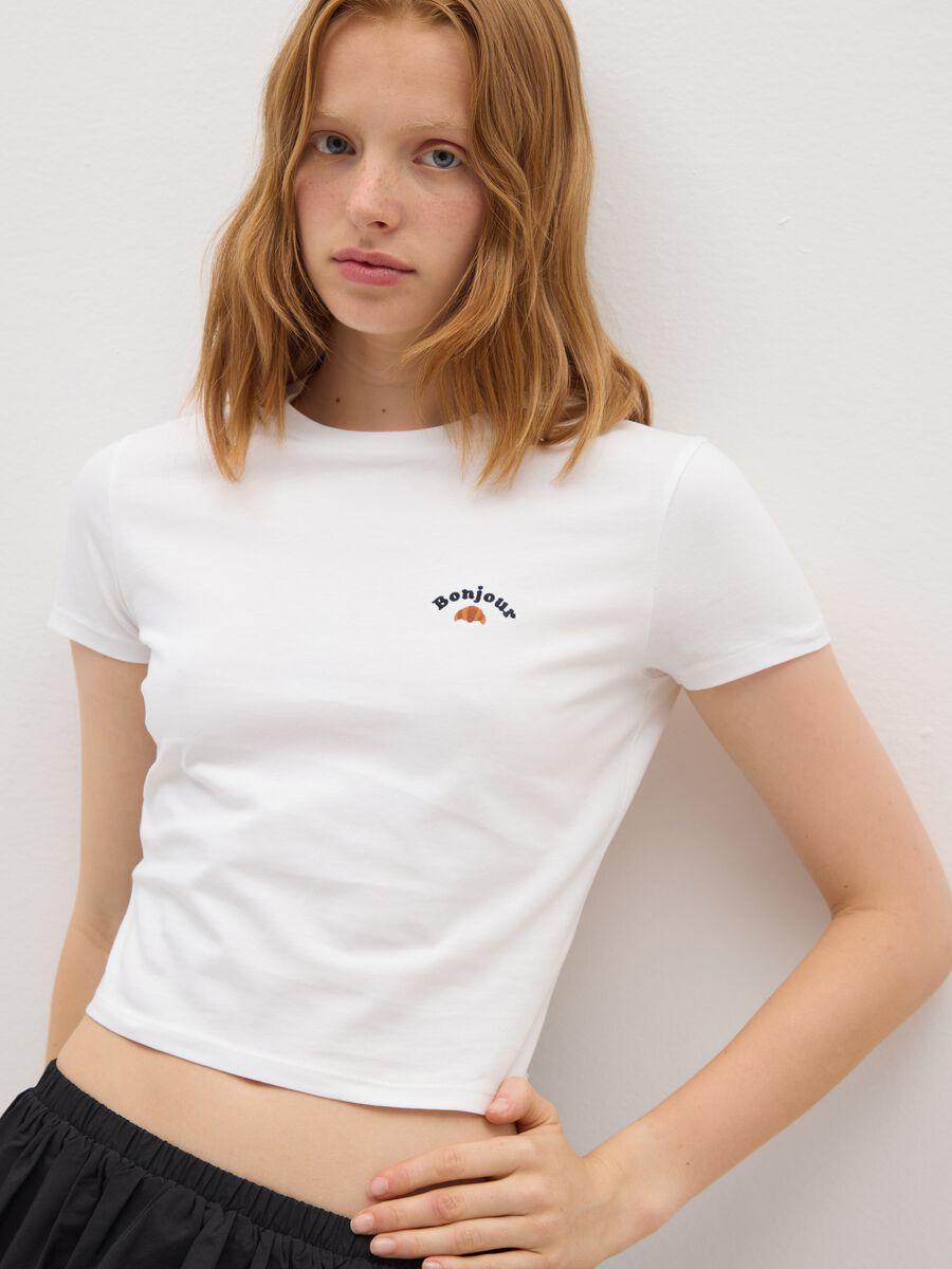 Women's pure cotton white t-shirt with print_3