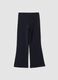 Blue flared stretch cotton leggings_1