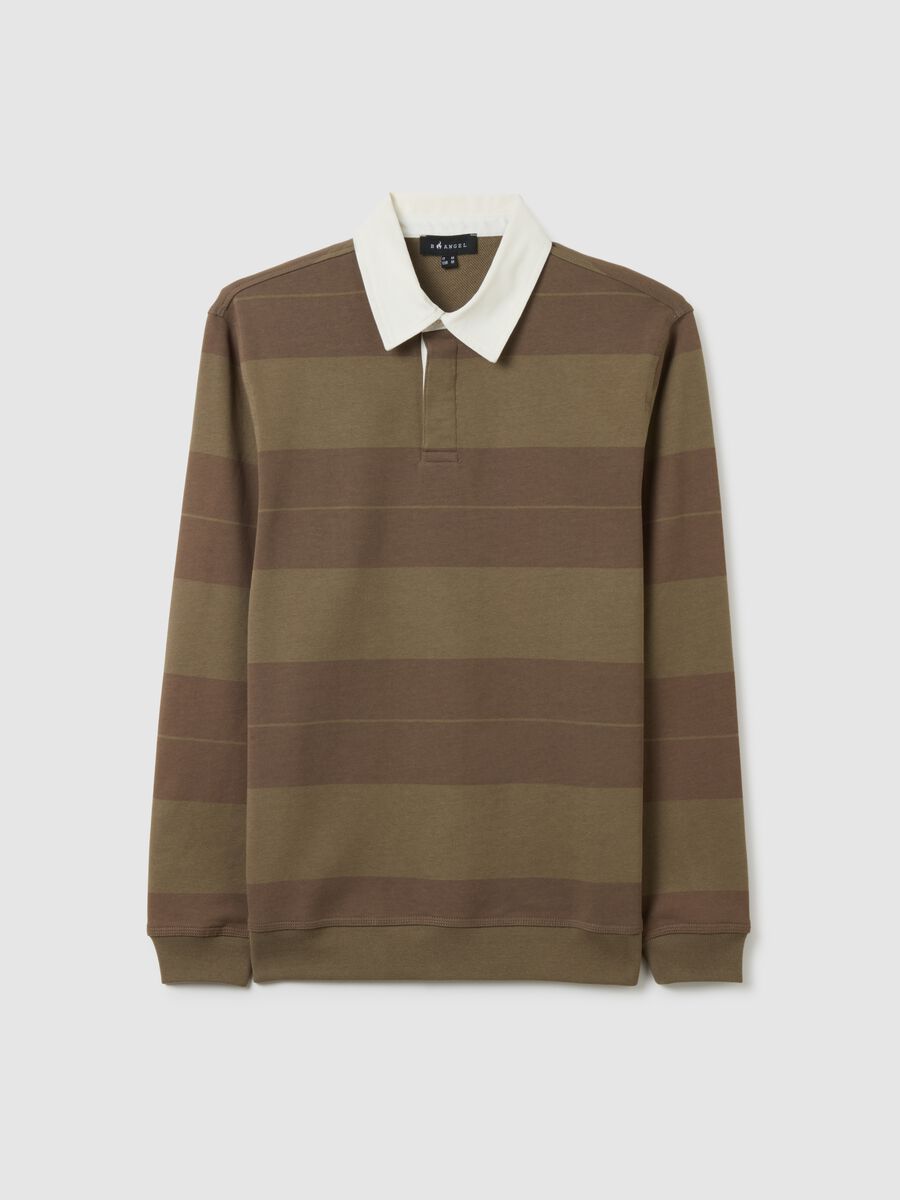 Polo in puro cotone marrone regular fit_4