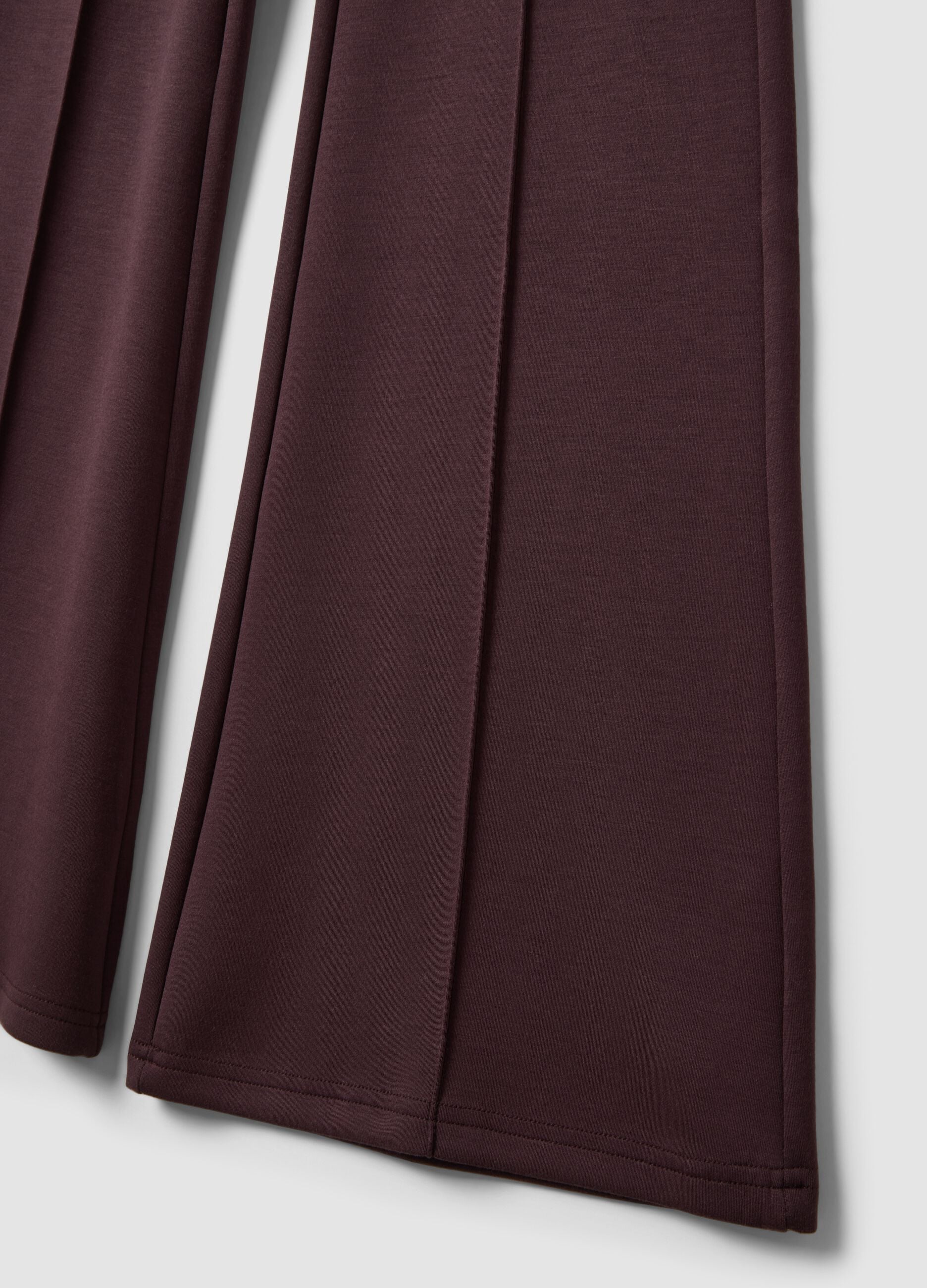 Pantaloni viola flare in modal elasticizzato