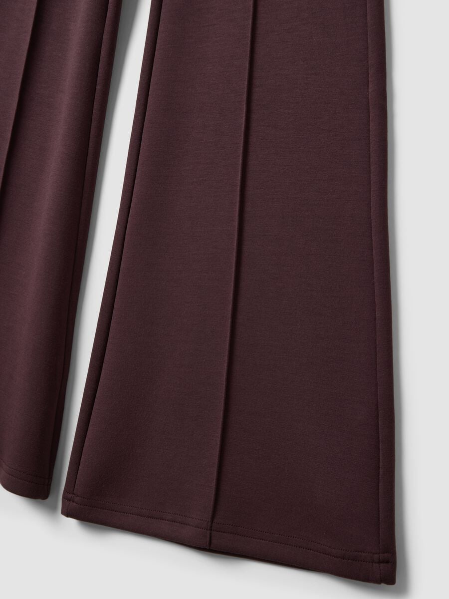 Pantaloni viola flare in modal elasticizzato_6