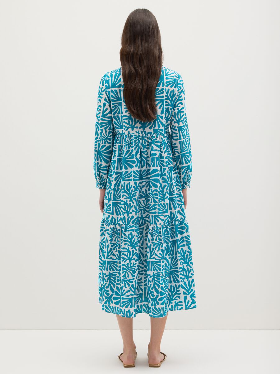 Women's Long Dress in Pure Multicolour Cotton_3