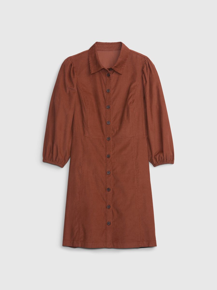 Abito corto chemisier in corduroy_5